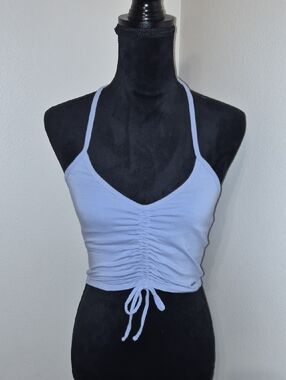 Hollister Light Blue Ruched Front Cami Crop Top